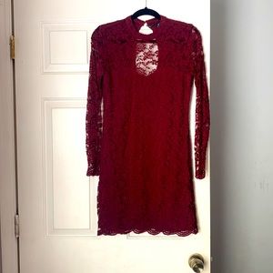 short red lace dress